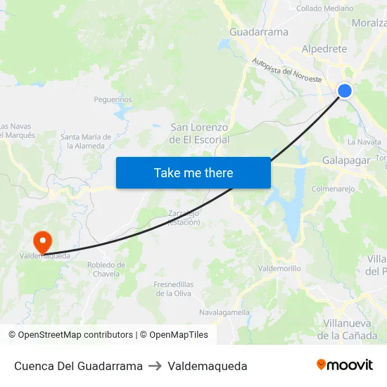 Cuenca Del Guadarrama to Valdemaqueda map