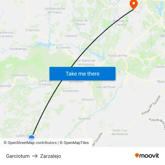 Garciotum to Zarzalejo map