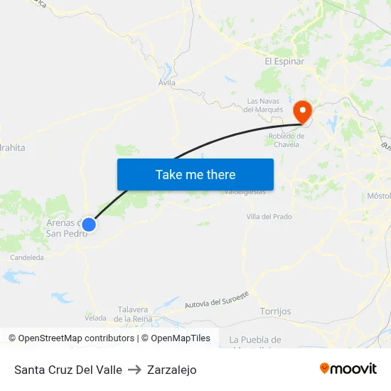 Santa Cruz Del Valle to Zarzalejo map