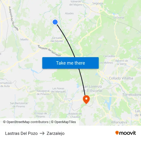Lastras Del Pozo to Zarzalejo map