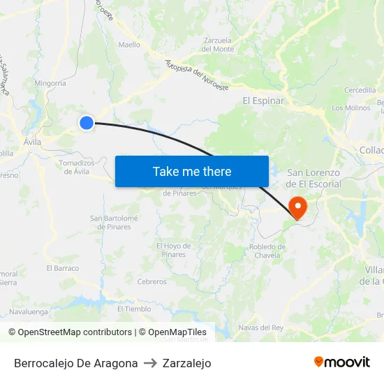 Berrocalejo De Aragona to Zarzalejo map