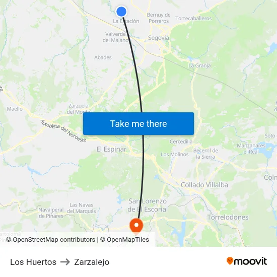 Los Huertos to Zarzalejo map