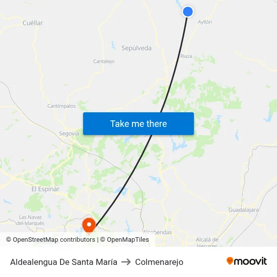 Aldealengua De Santa María to Colmenarejo map