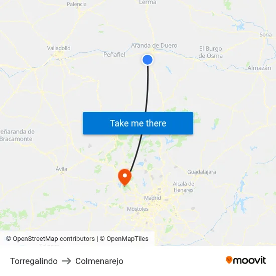 Torregalindo to Colmenarejo map