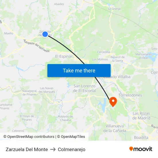 Zarzuela Del Monte to Colmenarejo map