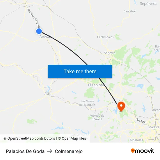 Palacios De Goda to Colmenarejo map