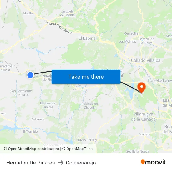 Herradón De Pinares to Colmenarejo map