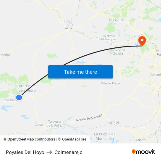 Poyales Del Hoyo to Colmenarejo map