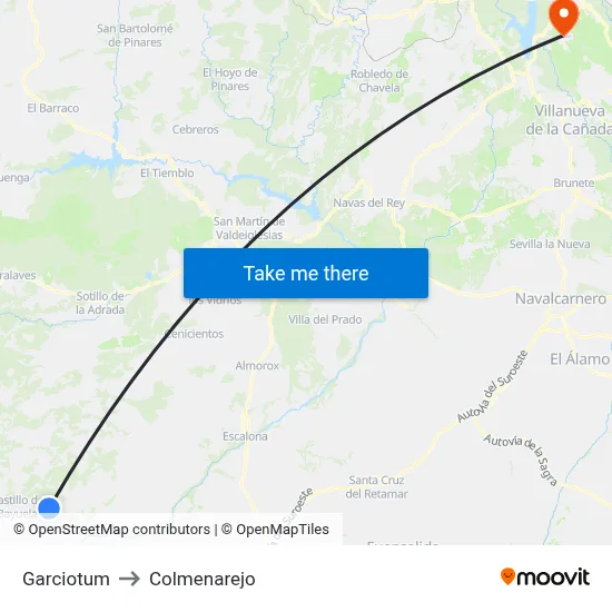 Garciotum to Colmenarejo map