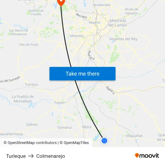 Turleque to Colmenarejo map