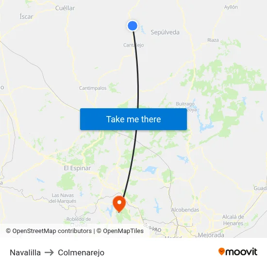 Navalilla to Colmenarejo map