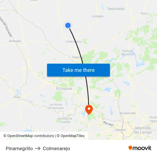 Pinarnegrillo to Colmenarejo map
