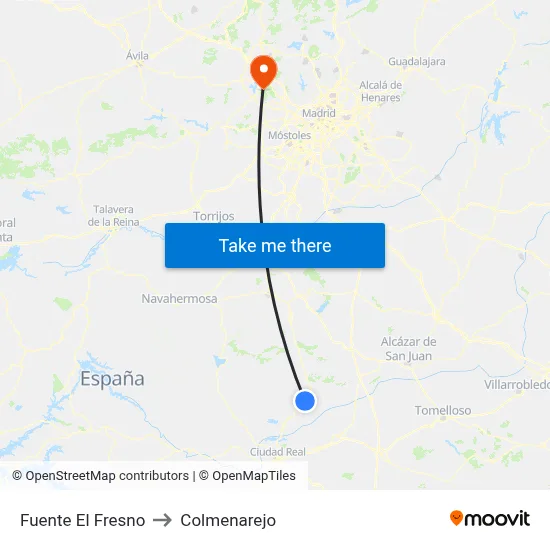 Fuente El Fresno to Colmenarejo map