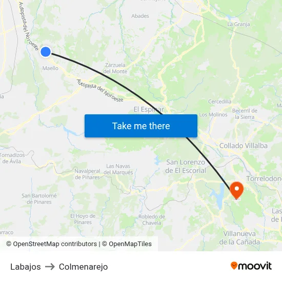 Labajos to Colmenarejo map