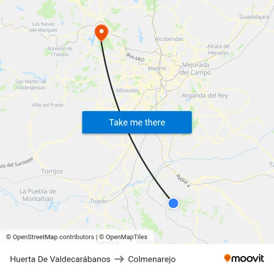 Huerta De Valdecarábanos to Colmenarejo map