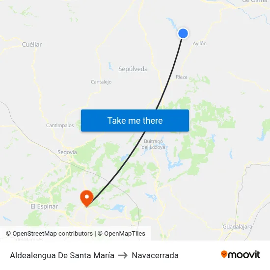 Aldealengua De Santa María to Navacerrada map