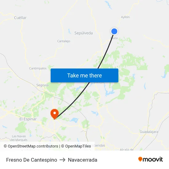 Fresno De Cantespino to Navacerrada map