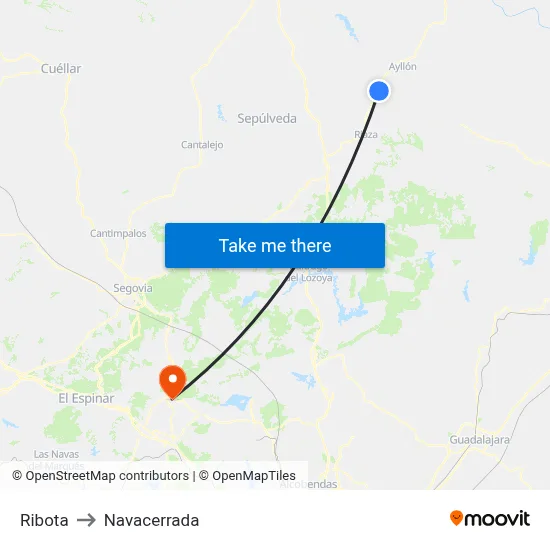 Ribota to Navacerrada map