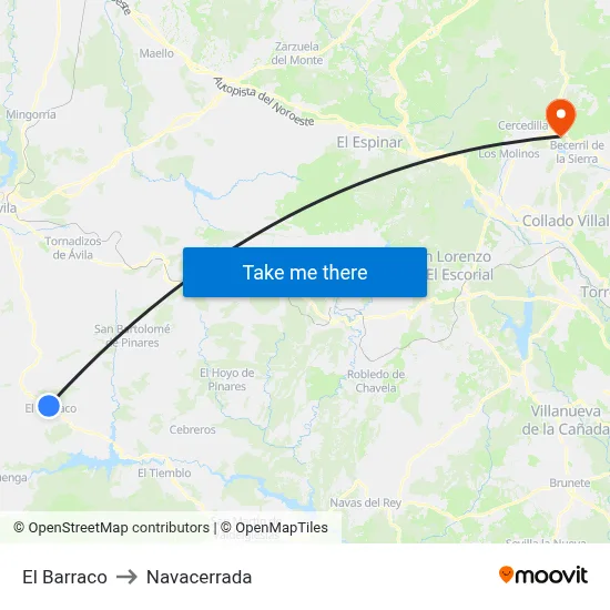 El Barraco to Navacerrada map