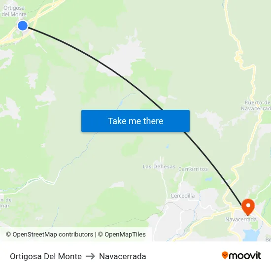 Ortigosa Del Monte to Navacerrada map