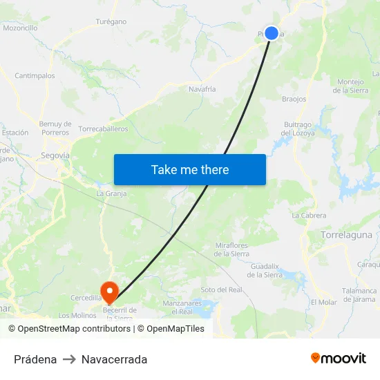 Prádena to Navacerrada map