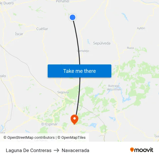 Laguna De Contreras to Navacerrada map