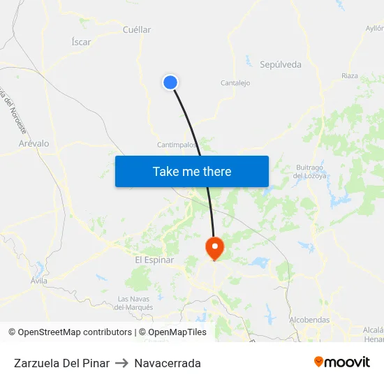 Zarzuela Del Pinar to Navacerrada map