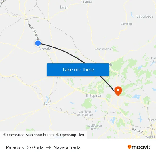Palacios De Goda to Navacerrada map