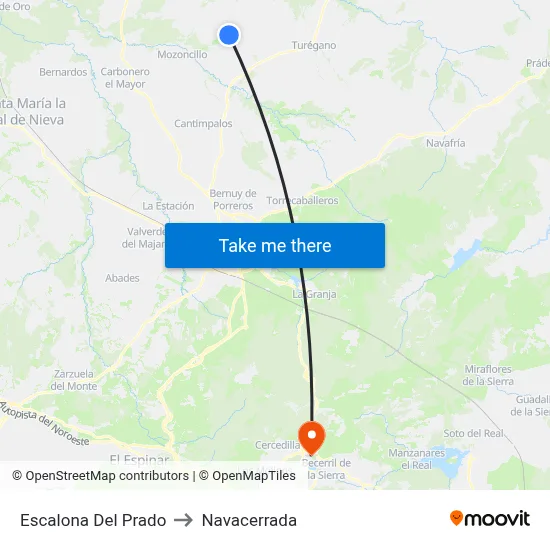Escalona Del Prado to Navacerrada map