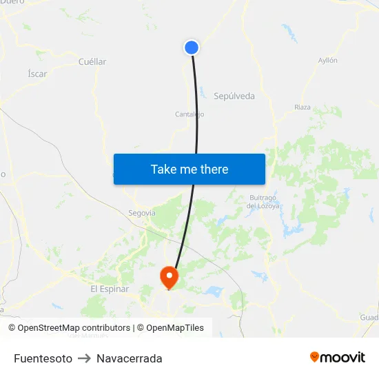 Fuentesoto to Navacerrada map