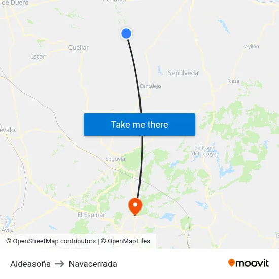 Aldeasoña to Navacerrada map