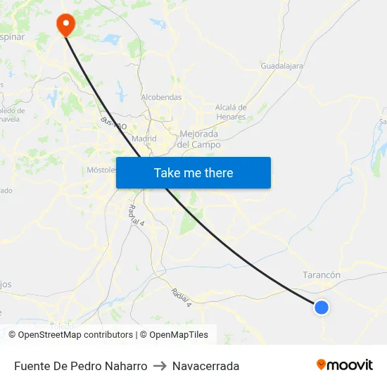 Fuente De Pedro Naharro to Navacerrada map