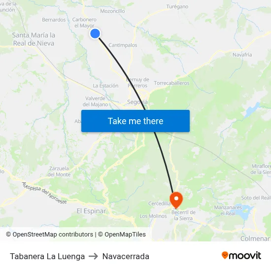 Tabanera La Luenga to Navacerrada map