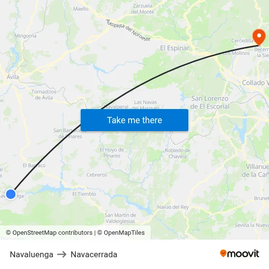 Navaluenga to Navacerrada map