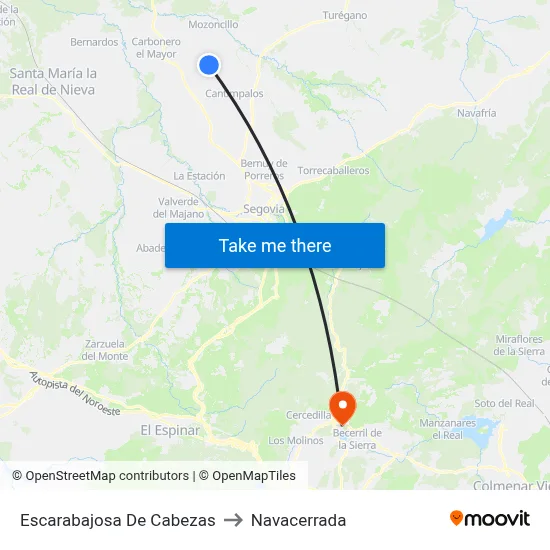 Escarabajosa De Cabezas to Navacerrada map