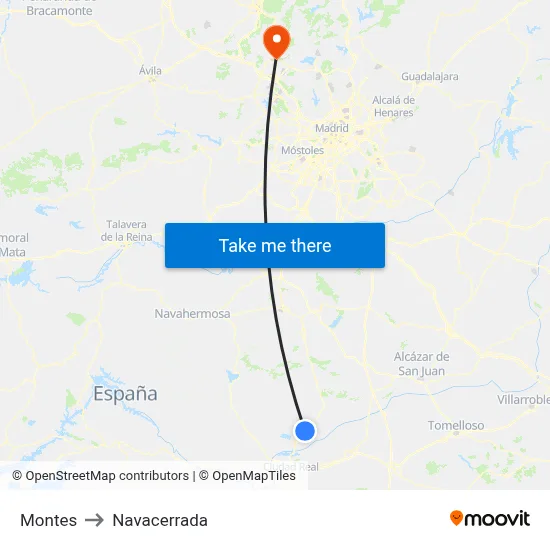 Montes to Navacerrada map