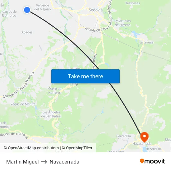 Martín Miguel to Navacerrada map
