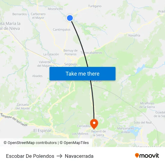 Escobar De Polendos to Navacerrada map