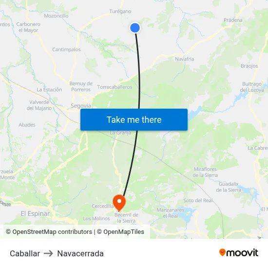 Caballar to Navacerrada map
