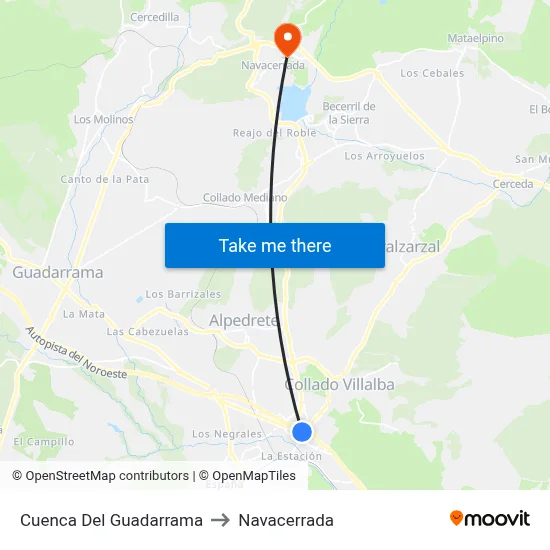 Cuenca Del Guadarrama to Navacerrada map