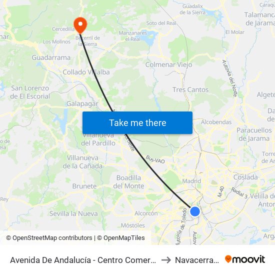 Avenida De Andalucía - Centro Comercial to Navacerrada map