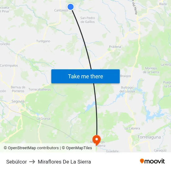 Sebúlcor to Miraflores De La Sierra map