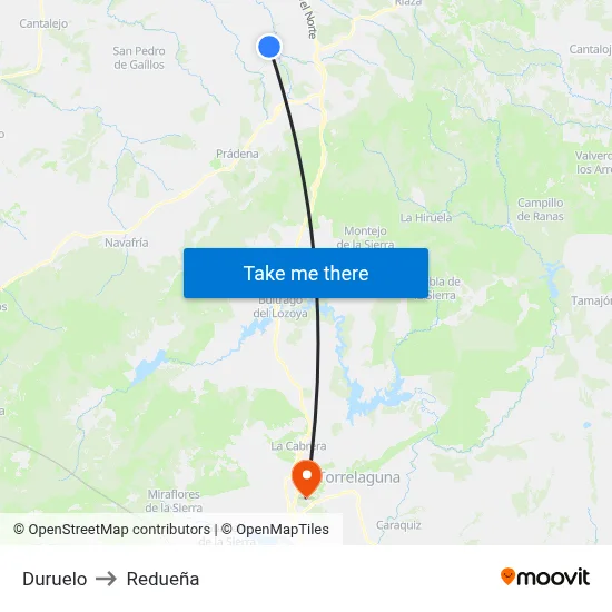 Duruelo to Redueña map