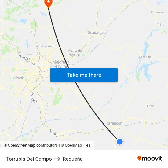 Torrubia Del Campo to Redueña map