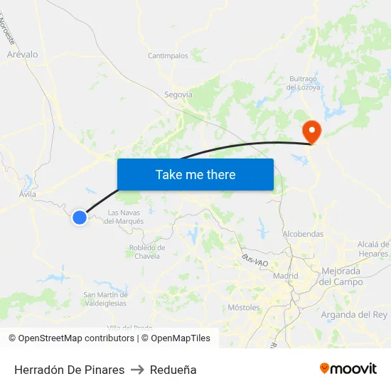 Herradón De Pinares to Redueña map