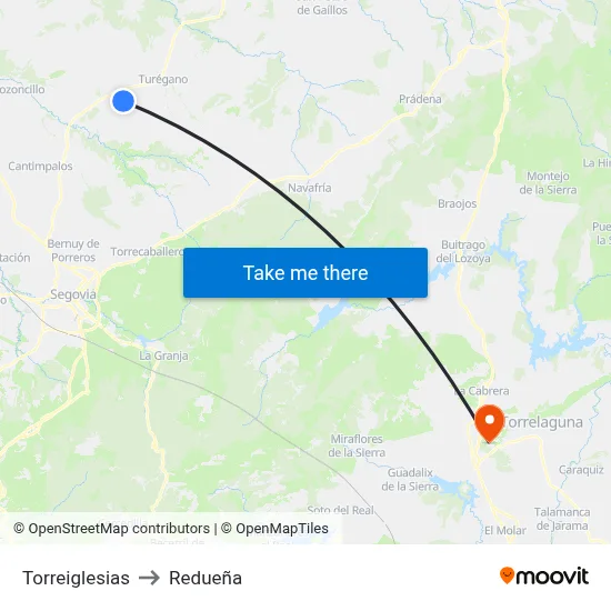 Torreiglesias to Redueña map