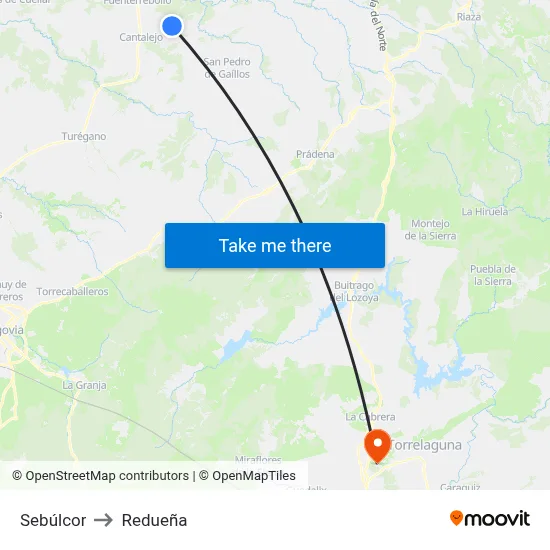 Sebúlcor to Redueña map