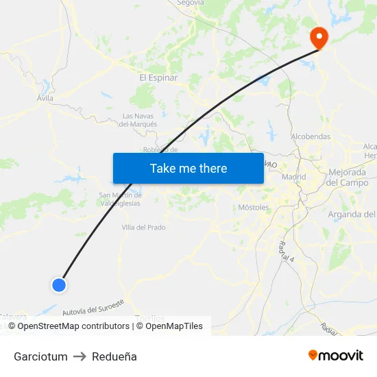 Garciotum to Redueña map