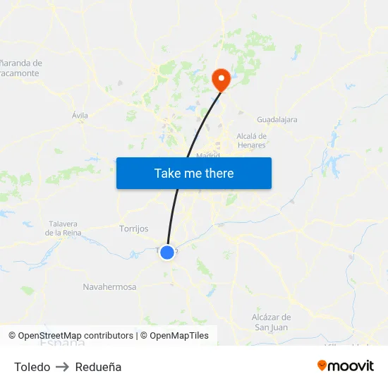 Toledo to Redueña map