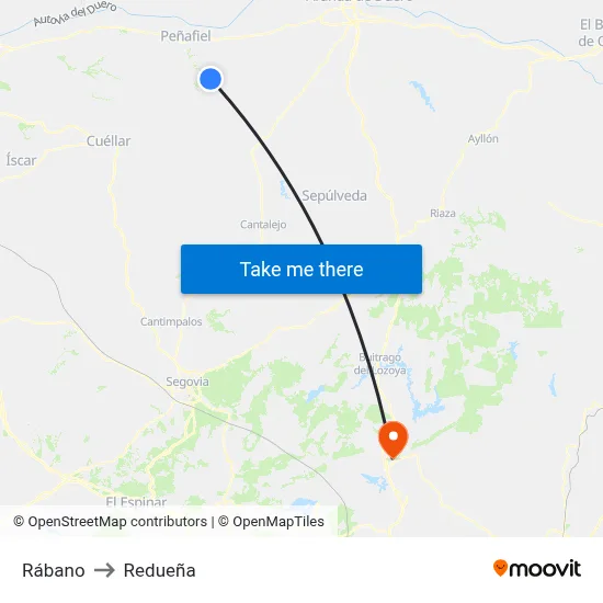 Rábano to Redueña map